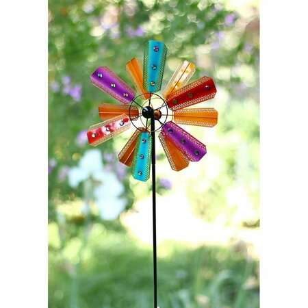 LAWNITATOR Corp  Colorful Kinetic Wind Spinner Garden Stake with Gems LA1532802
